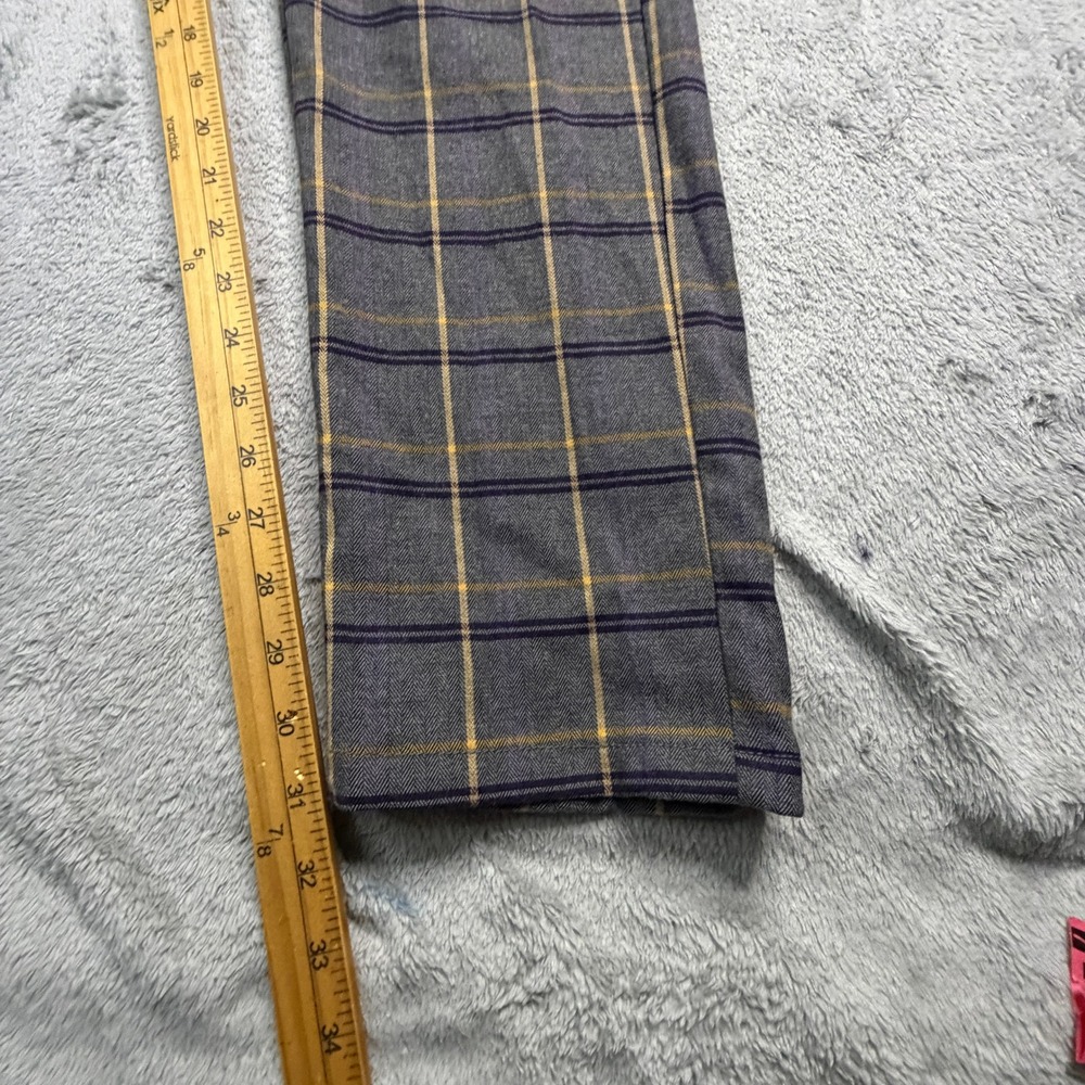 Suslo Couture Mens Grey Yellow Plaid Tailored Slim Fit Dress Pants W36 L32 NWT - Picture 12 of 12